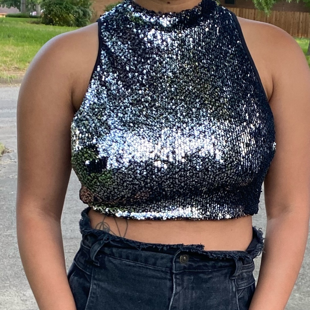 Forever 21 sequin crop top